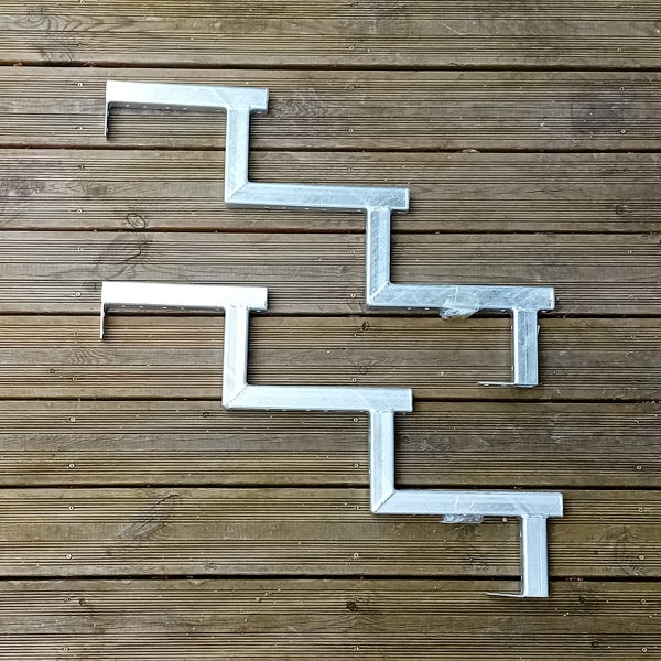 2er Set Stahl Treppenwange 3 Stufen - Option für Setzstufen-Höhe 51cm