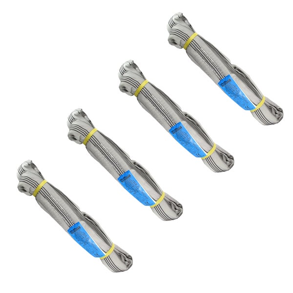 4er Set Trutzholm Rundschlingen aus Polyester, Tragfähigkeit 4000 Kilogramm, Länge 2 Meter