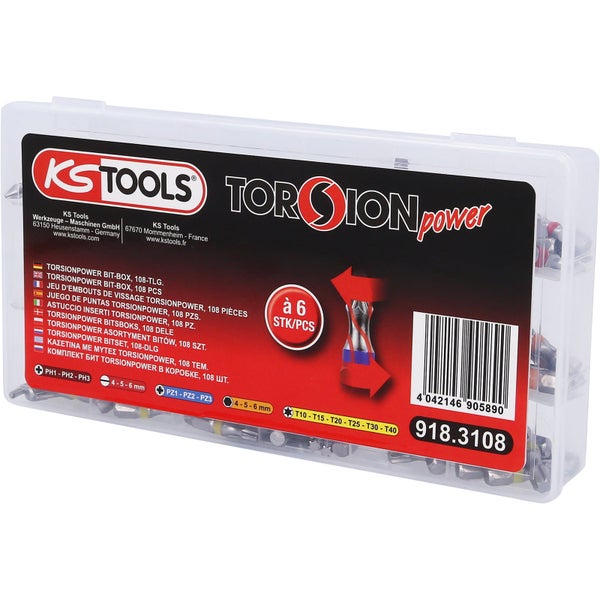 KS Tools Torsionpower Bit-Box, 108-teilig