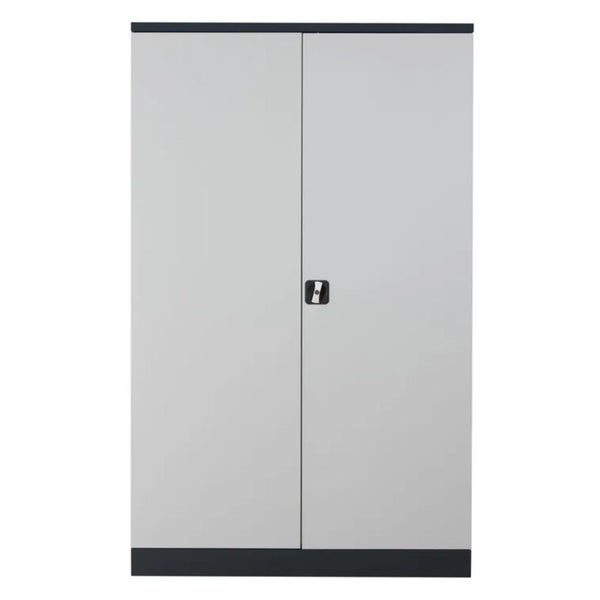 PROREGAL Stahlschrank Bee 10 Fachböden HxBxT 195 x 92 x 60 cm Pulverbeschichtetes & Verstärktes Fachbodenmaterial Schwarz & Grau