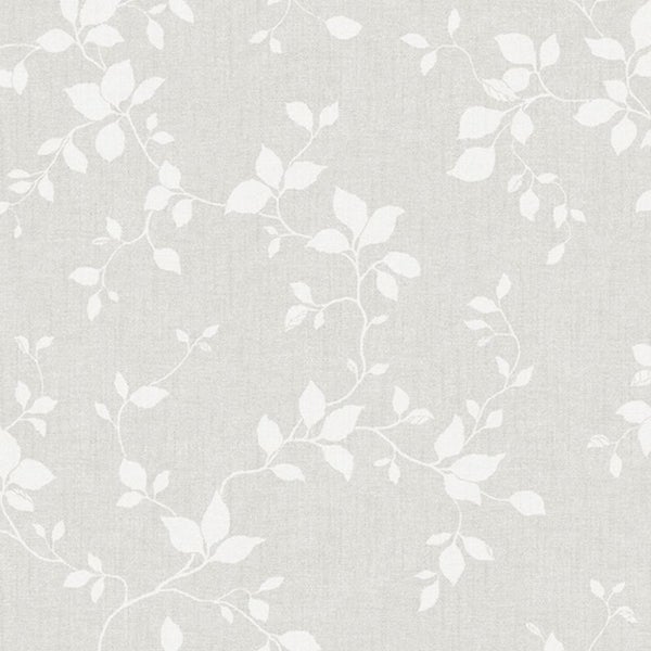 Duro Tapete Blätter Hellgrau - 53 cm x 10.05 m - 661125