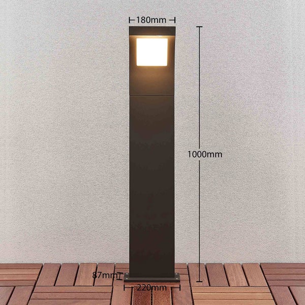 Arcchio LED Wegeleuchte / Pollerleuchte, Höhe: 100 cm Wegelampe spritzwassergeschützt IP65 1x 10,8W Außenleuchte
