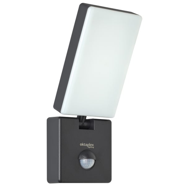 LED Außenlampe mit Bewegungsmelder Wandlampe mit schwenkbaren Leuchtkopf 10W 800lm IP65 Wandleuchte Anthrazit 230V