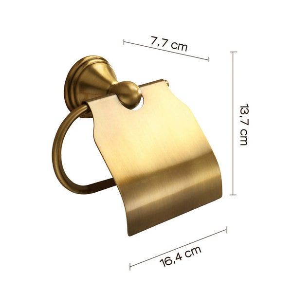 Toilettenpapierhalter mit Deckel in bronze Ausführung | Rosa