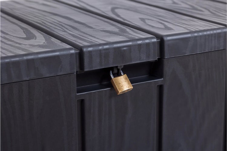 Ondis24 Helsinki Sitzbox Kissenbox Gartenbox anthrazit, Aufbewahrungsbox, Box