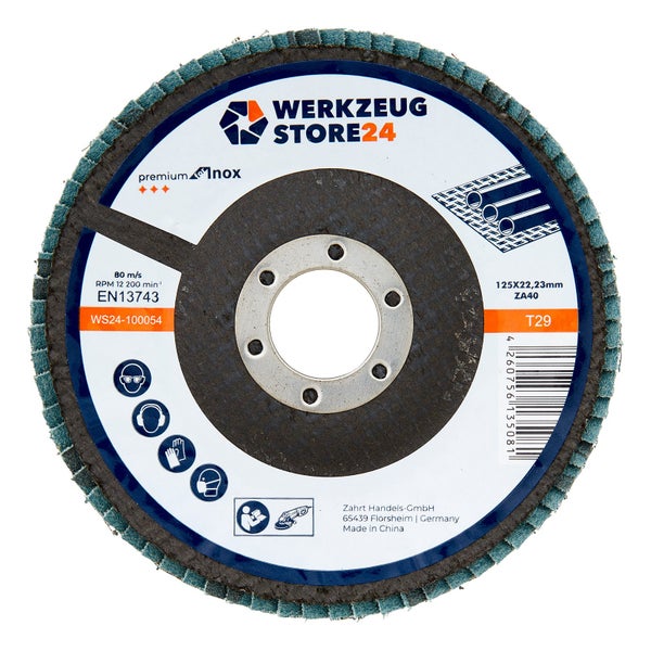 Werkzeug Store24 Fiberschleifscheibe, 125x22,23 mm, ZA40, T29