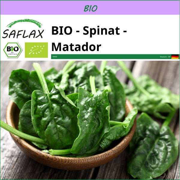 SAFLAX  - BIO - Spinat - Matador - Spinacia oleracea - 300 Samen