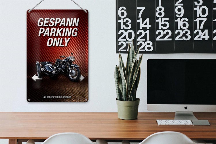 Blechschild Spruch 20x30cm gespann parking only all others
