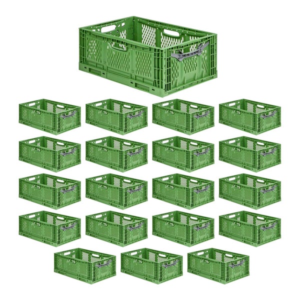 PROREGAL SuperSparSet 20x Stabile Profi-Klappbox Chameleon in Industriequalität HxBxT 23 x 40 x 60 cm 45 Liter klappbar stapelbar