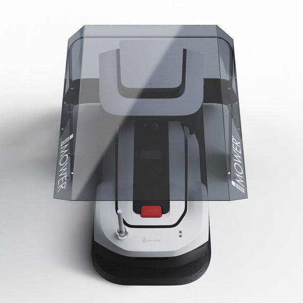 Mähroboter mit Überdachung zum Schutz vor Witterungseinflüssen