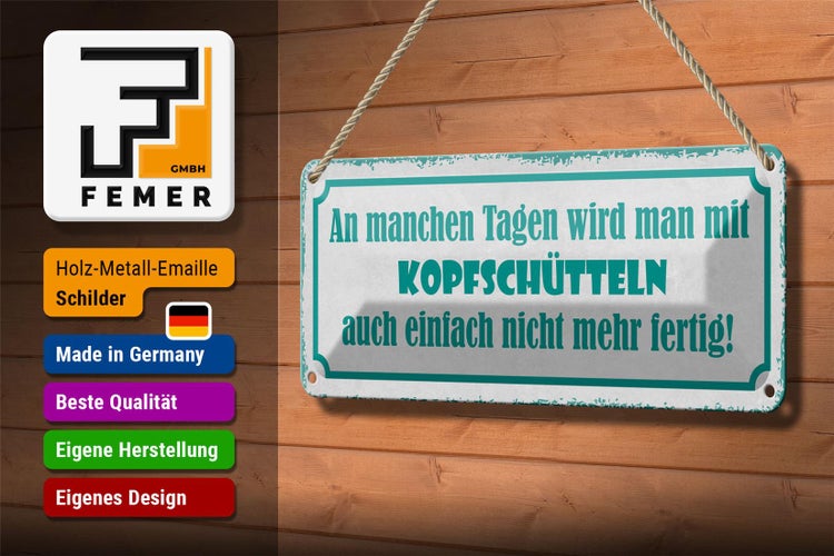 Blechschild Spruch 27x10cm an manchen Tagen wird man mit Dekoration