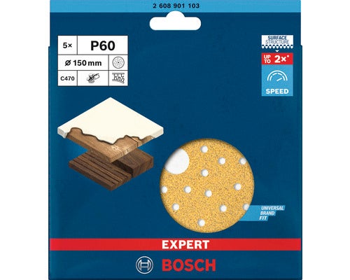 Bosch Expert Schleifscheiben Set P60, 150 mm Durchmesser