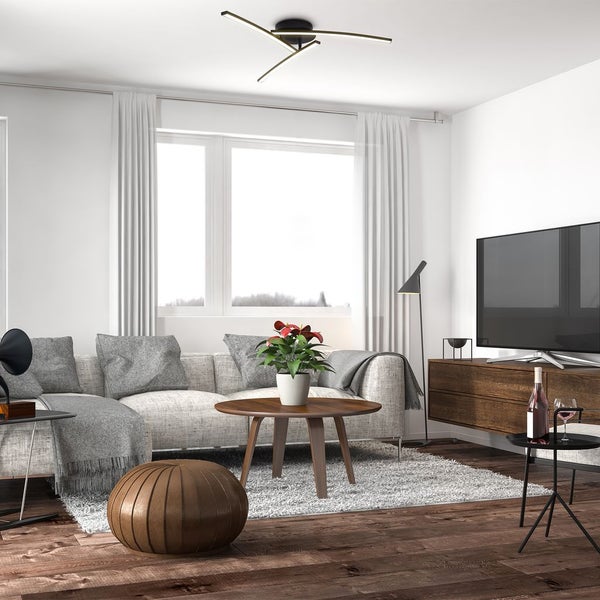 Deckenleuchte 60x60 cm - 15W, 1650lm, LED, warmweiß, schwarz