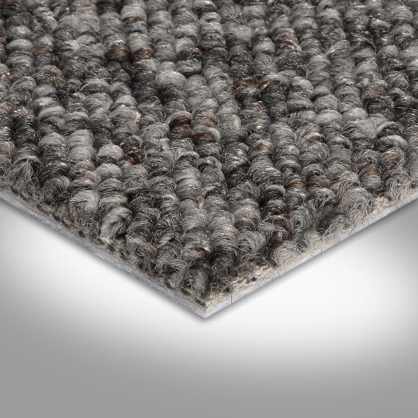 Teppichboden Meterware mit Vliesrücken Schlingen Teppich in Anthrazit 300 cm Breite (Meterware)