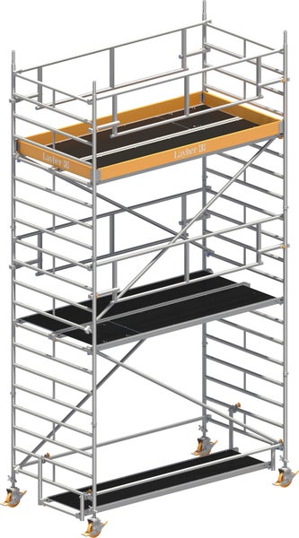 Layher Fahrgerüst mit drei Arbeitsebenen