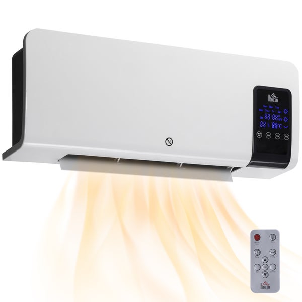 HomCom Wand-Elektro-Keramikheizgerät mit digitalem Display und Fernbedienung