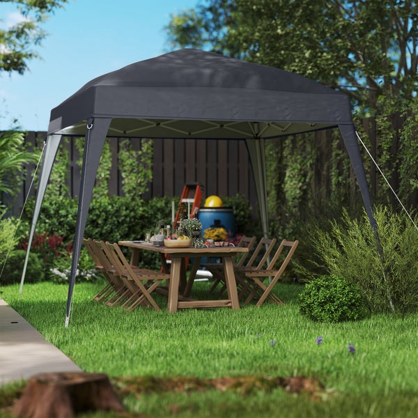 Outsunny Ersatzdach für Pavillon 3x3 m, Wasserabweisend stabil Winterfest Pavillondach für Faltpavillon Sturmfest Partyzelt Ersatzbezug Abdeckung mit Einzeldach Baldachin für Gartenpavillon Dunkelgrau