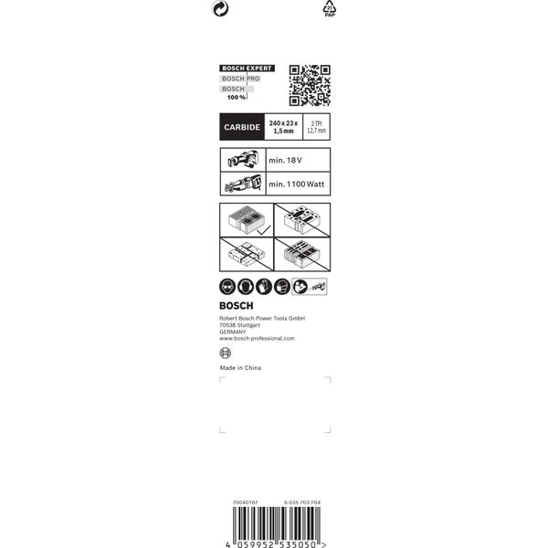Bosch 3x Expert Hollow Brick S 1543 HM Säbelsägeblatt - 2608900415