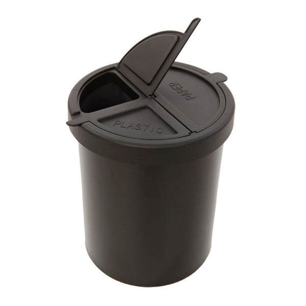 PROREGAL Stillvoller Runder Metall Papierkorb 15 Liter HxØ 30,5 x 25,5 cm Schwarz