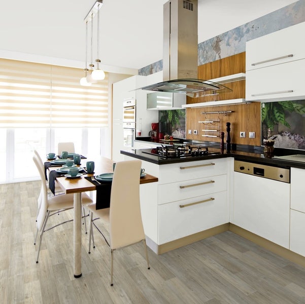 Vinylboden Meterware Holzoptik PVC Boden Rollenware mit Schaumrücken 200 cm breit (Meterware)