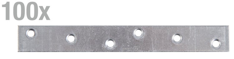 Set mit 100 Flachverbindern aus Metall zur stabilen Verbindung von Holzbauteilen