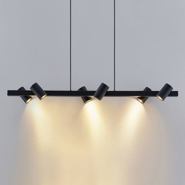 Schwarze Deckenleuchte mit sechs Strahlern