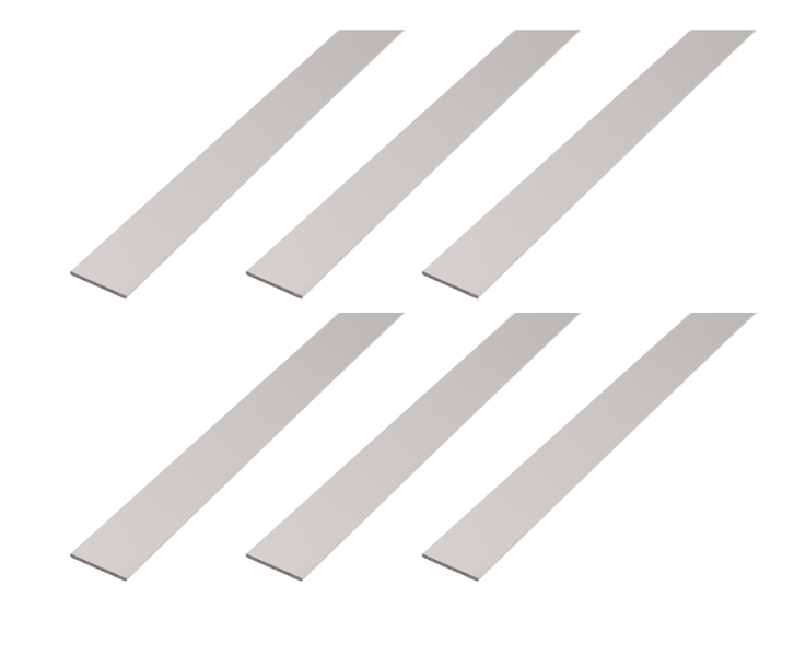Set von sechs Flachstangen aus Metall zur Befestigung oder Dekoration