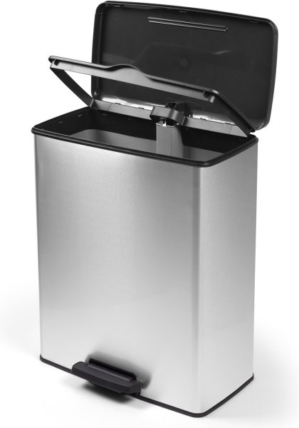 Curver Deco Bin Mülleimer - 65L- mit Pedal - metallic
