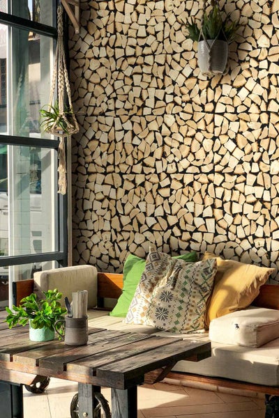 wodewa Holz-Wandverkleidung, Kaminholz-Board - Moderne Wanddekoration für Wohnzimmer, Küche, Bad, Schlafzimmer und Flur