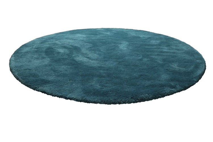 Teppich Rund Petrol Hochflor Pisa Homie Living 200 cm rund