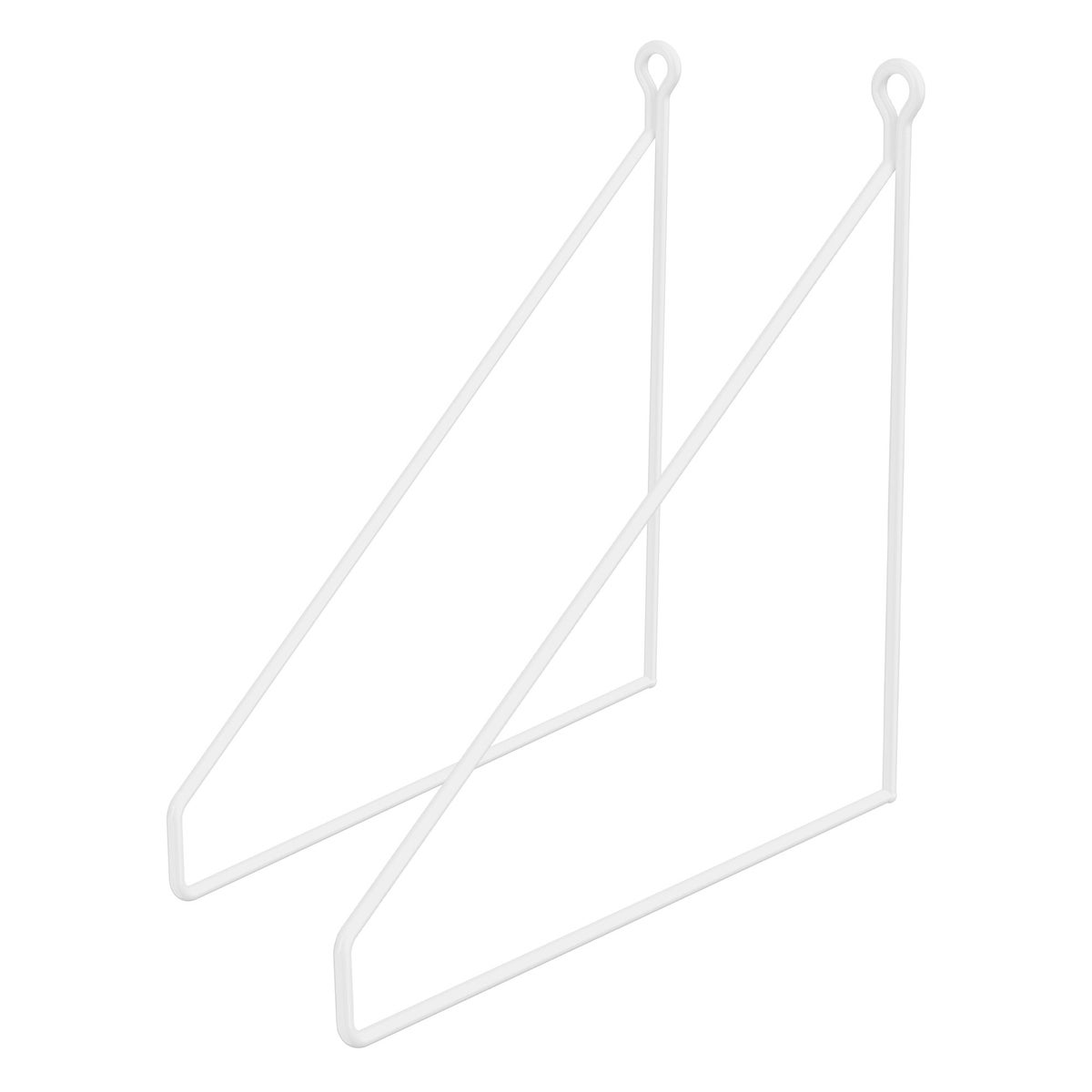 ML-Design 2 Stück Regalhalterung 250mm, Weiß, Metall, Dreieckige Regalhalterungen, Schwebe Regalwinkel, Draht Wandhalterung, Regalträger für Wandmontage, Wandregal Wandkonsole Hängeregal Regalstütze