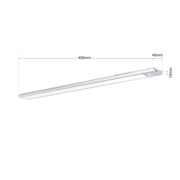 LED Akku Schrankleuchte 40 cm 3000 K Sensor Silber