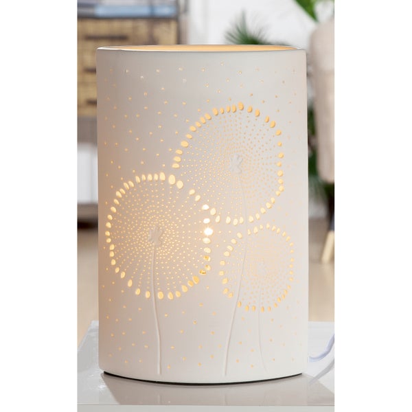Tischleuchte GILDE Lampe Höhe 28 cm weiß Porzellan