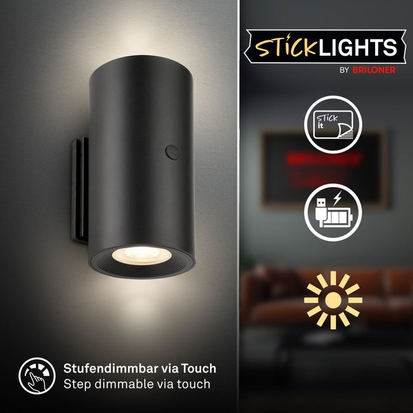 LED Wandleuchte Wandlampe ohne Stromanschluss Bewegungsmelder Akku ohne Bohren