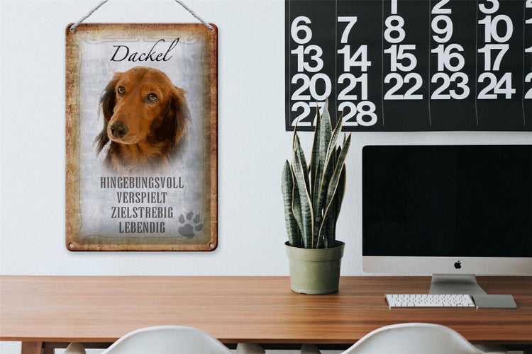 Blechschild Spruch 20x30cm Dackel Hund lebendig Schild