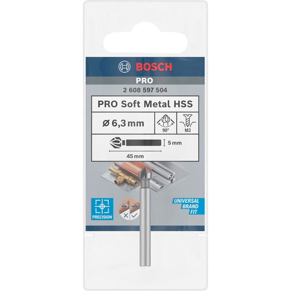Bosch PRO Soft Metal HSS Kegelsenker 6,3 x 45 mm M3 - 2608597504