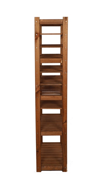 PROREGAL Weinregal SPREEWALD HxBxT 163x70x33cm 36 Flaschen auf 6 Ebenen + 4 Ablagen Massives Kiefernholz Braun geölt