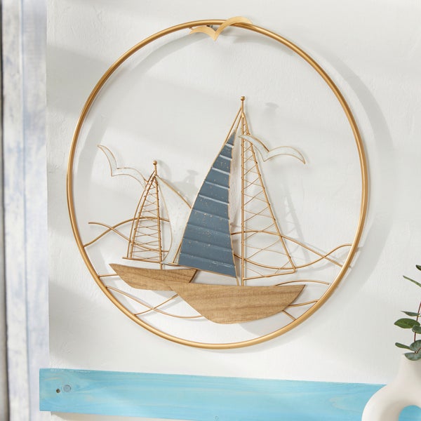 FRANK FLECHTWAREN | Metallbild Regatta, D: 56 cm, METALL