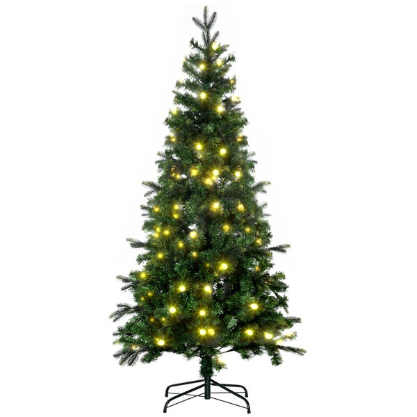 Künstlicher Weihnachtsbaum mit Beleuchtung auf einem Ständer