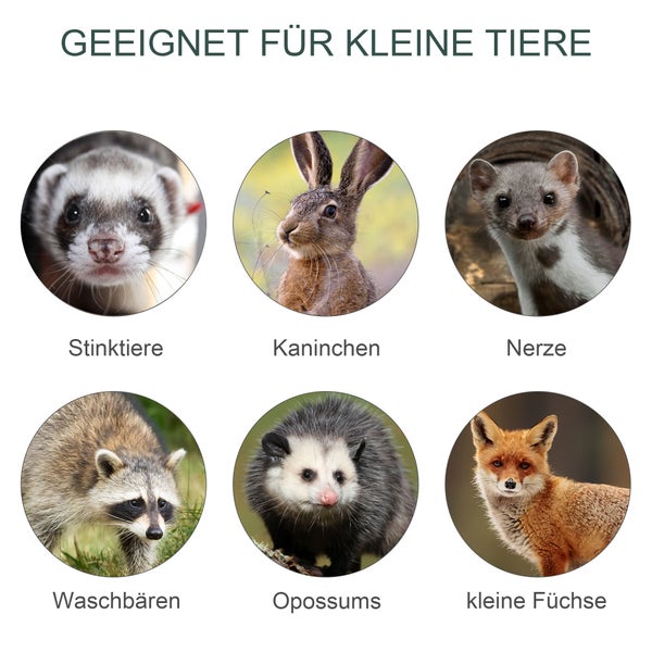 PawHut Tierfalle, Marderfalle für Kaninchen, 2 Eingänge Griff, 100L x 25B x 28H cm, Metall, Dunkelgrün