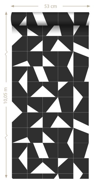 Tapetenrolle mit geometrischem Muster, 53 cm breit und 10,05 m lang