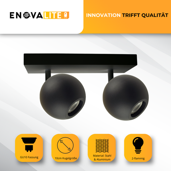 Enovalite Deckenleuchte, zwei Kugeln