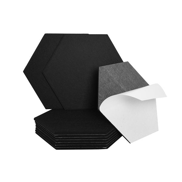 Home Deluxe Akustikplatten Hexagon selbstklebend SILENT - Schwarz, 10er Set | Schallschutzplatten, Wanddekoration, Schallabsorber, Akustik Paneel