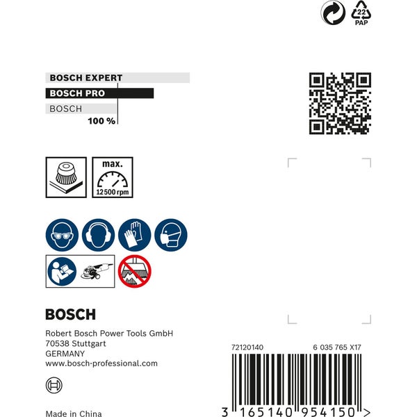 Bosch Experte, Bosch Pro, Bosch Logo, maximale Drehzahl 12500 Umdrehungen pro Minute, Papierverpackung