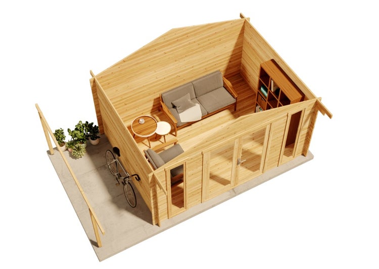 Solarpanel und Scheinwerfer auf einem Mast