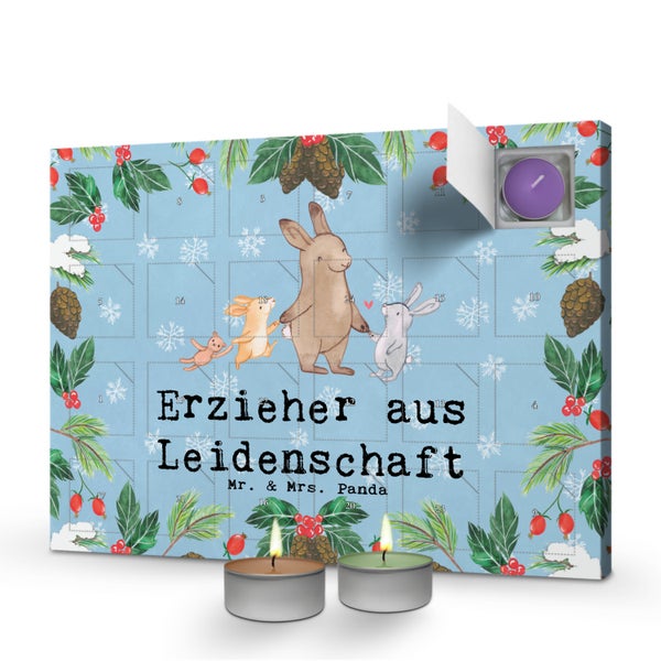 Mr. & Mrs. Panda Duftkerzen Adventskalender Erzieher Leidenschaft - Blau Pastell