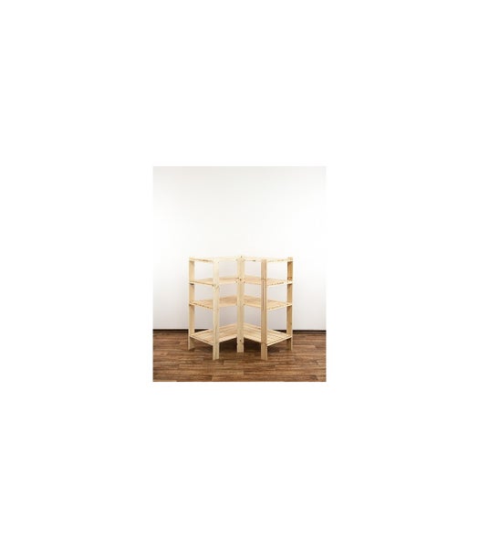 PROREGAL Eckregal Woodland HxBxT 115 x 85 x 50 cm Fachlast 120 kg 4 Fachboden Kiefernholz Natur