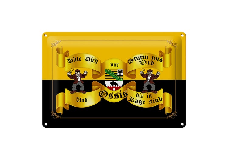 Blechschild Spruch 30x20cm hüte dich vor Sturm Wind Ossis
