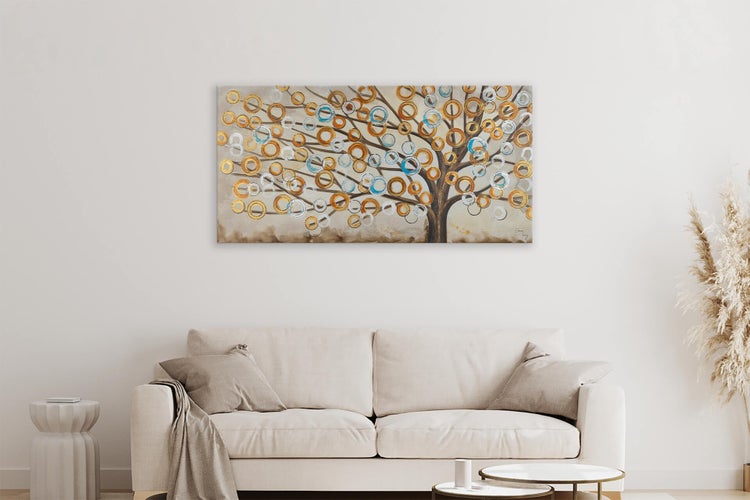 Handgemaltes Gemälde Acrylfarbe 140x70cm Beige