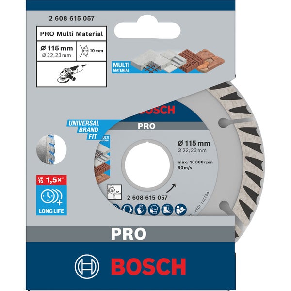 Bosch PRO Multi Material Diamanttrennscheibe 115 x 22,23 mm - 2608615057